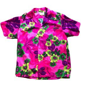 RARE Pomaré Tahiti Hawaiian Party Button-Up Shirt